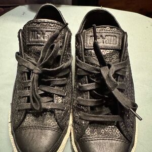 Black sequin low top chuck Taylor